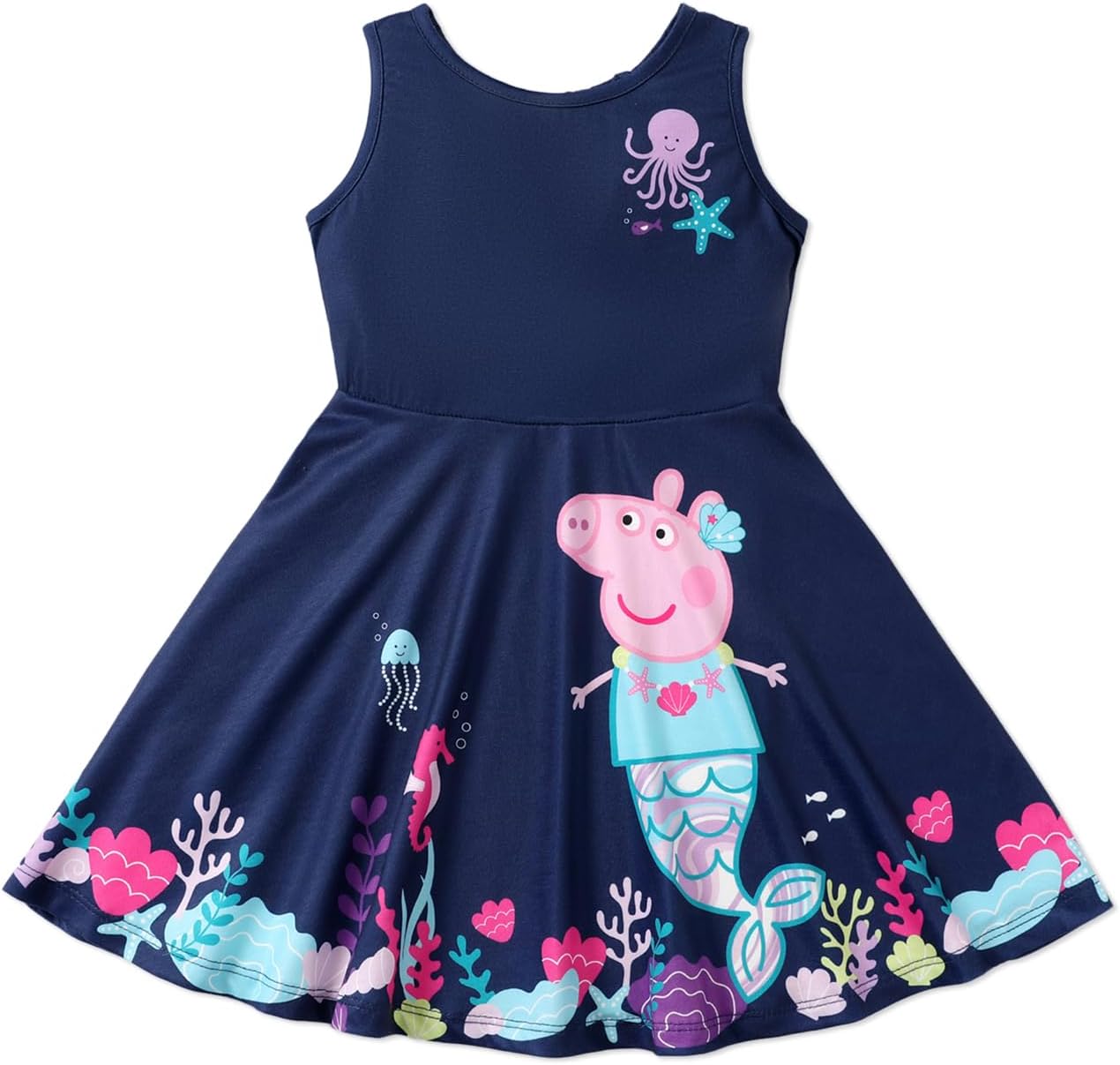 Peppa Pig Dress Girls Casual Flowy Dresses for Birthday Party Toddler Girl Size 2-5 Years