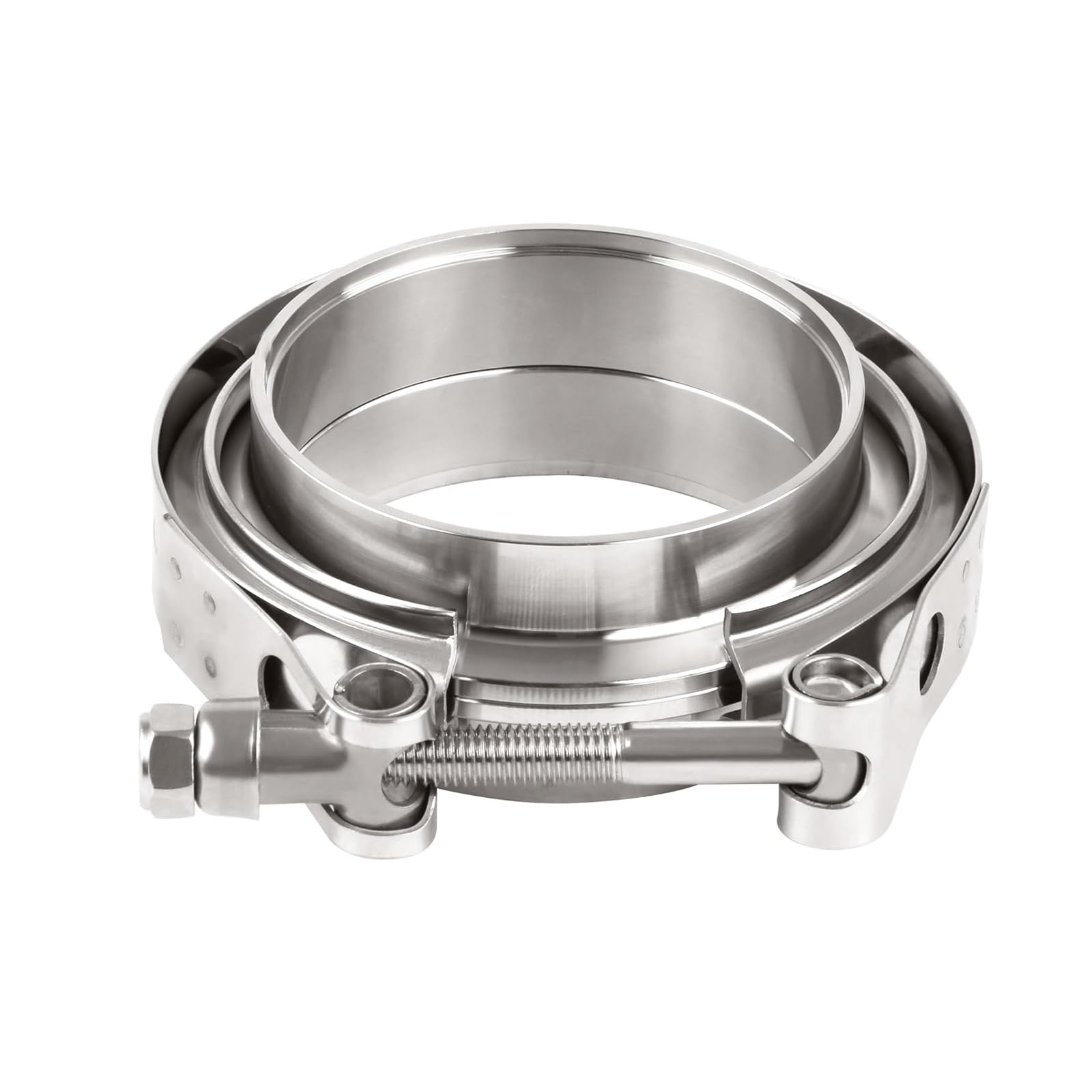 Ø 76,2mm(3.0") V Bande Bride d'Echappement V-Clamp Tuyau d'Echappement Pince en Acier Inoxydable pour Turbos, Vannes d’évacuation/d’écharge