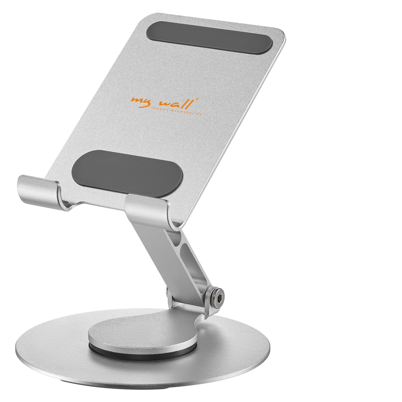 my wall Handy&Tablet Ständer – HT48L, Faltbare Aluminium Halterung, 360° drehbar, Handy Halterung, individuell einstellbar, rutschfeste Pads, für Geräte bis zu 10” (25,4 cm)