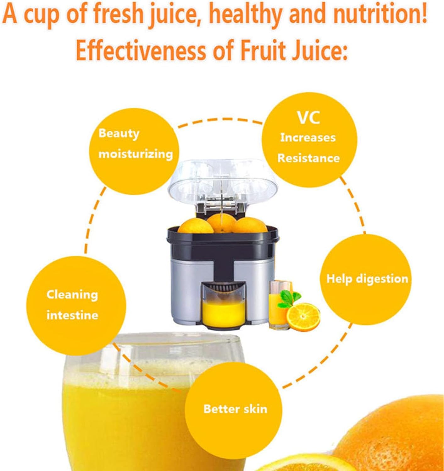 Asixxsix Double Head Electric Citrus Juicer, Electric Orange Juicer, Citrus Juicer, Automatic Juicer for Orange, Lemon, Lime, Grapefruit image 4