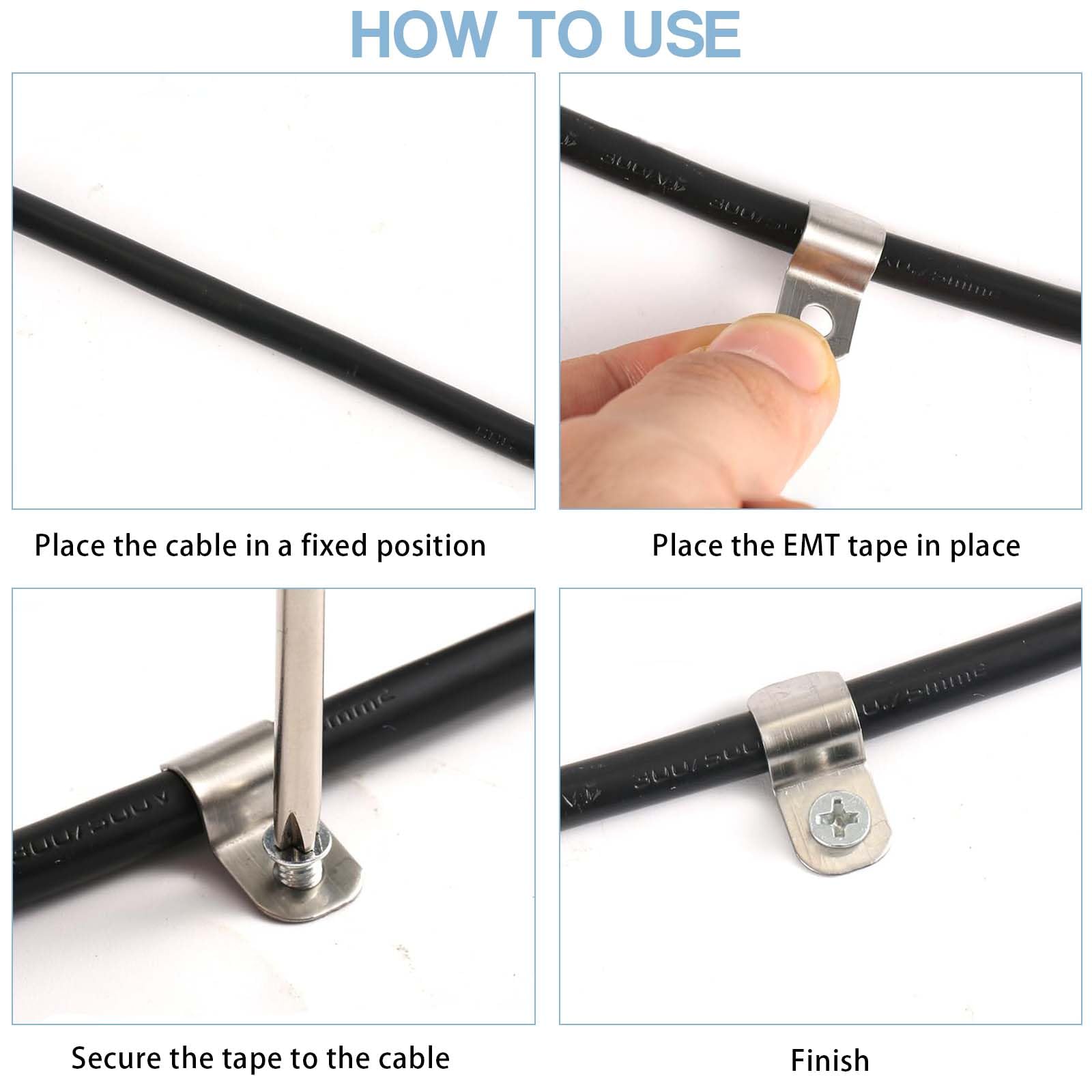XoeLLe 50 Pcs Pipe Clips 6mm, Stainless Steel Pipe Clamp Single Hole, Hose Clamp for diameter 6-7 mm Cables Water Pipes - Image 4