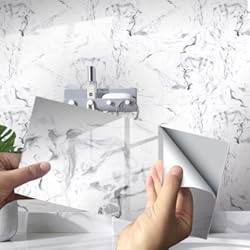 Paneles Para Cubrir Azulejos Baño HORIWE Calcomanías de azulejos de mármol para baño, cocina, salpicaduras, impermeables, a prueba de aceite, autoadhesivas, de PVC, decoración del hogar, 12x6 pulgadas, 30x15 cm, 32 piezas)