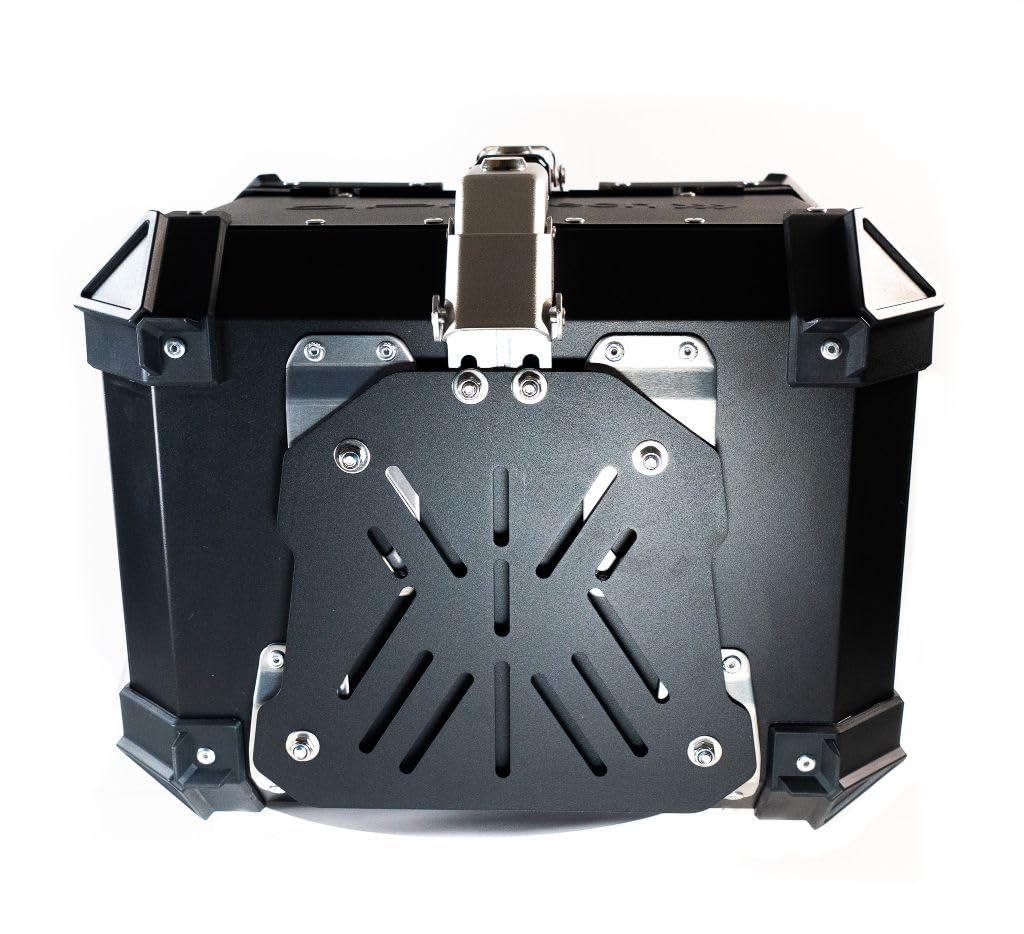 GPR Tech Compatible avec Tuareg 660 2021/2023 e5 Top Case ALPI-Tech 35 LT. Noir Top Case en Aluminium, Couleur Noire avec Plaque spécifique Incluse Capacité litres 35