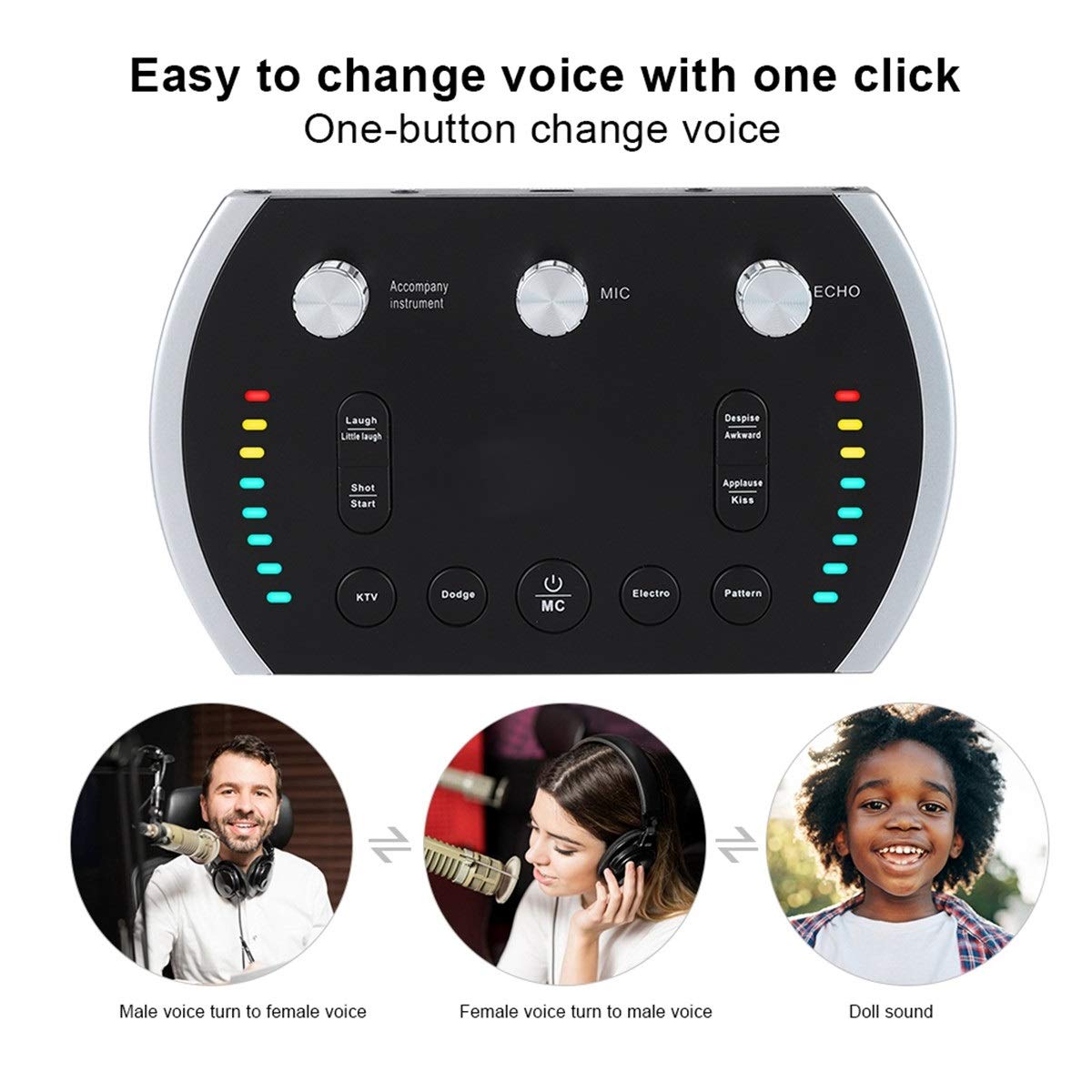 Carte Son Interface Audio USB Externe Internet Streaming en Direct Musique en Direct Applicable ou Enregistrement Microphone Guitare Rnchor