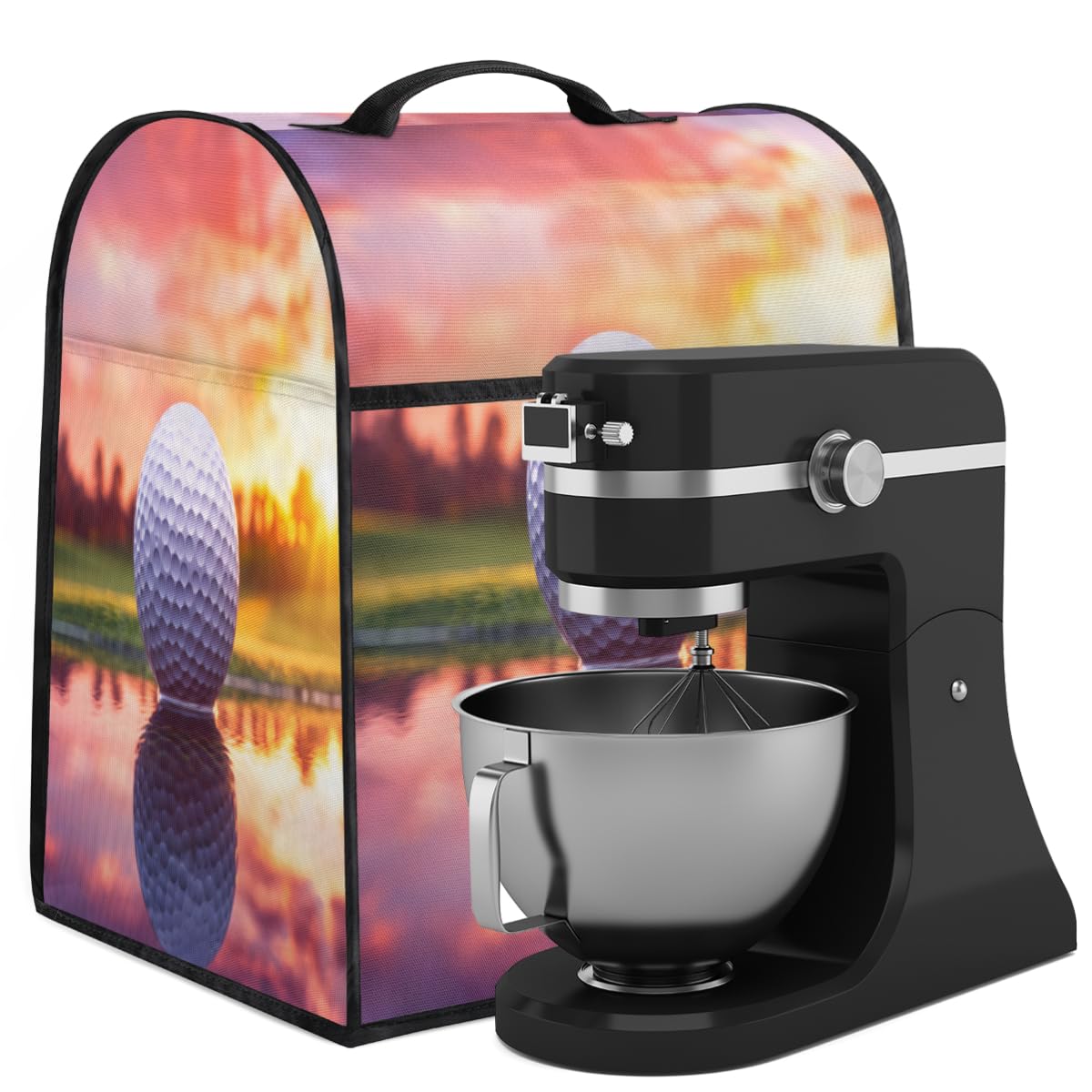 Coffee Maker Cover Golf Ball Kitchen Appliance Covers Small Appliance Covers Blender Cover Juicer Cover Dust Covers for Kitchen Appliances with Top Handle and Pockets,Washable,B584