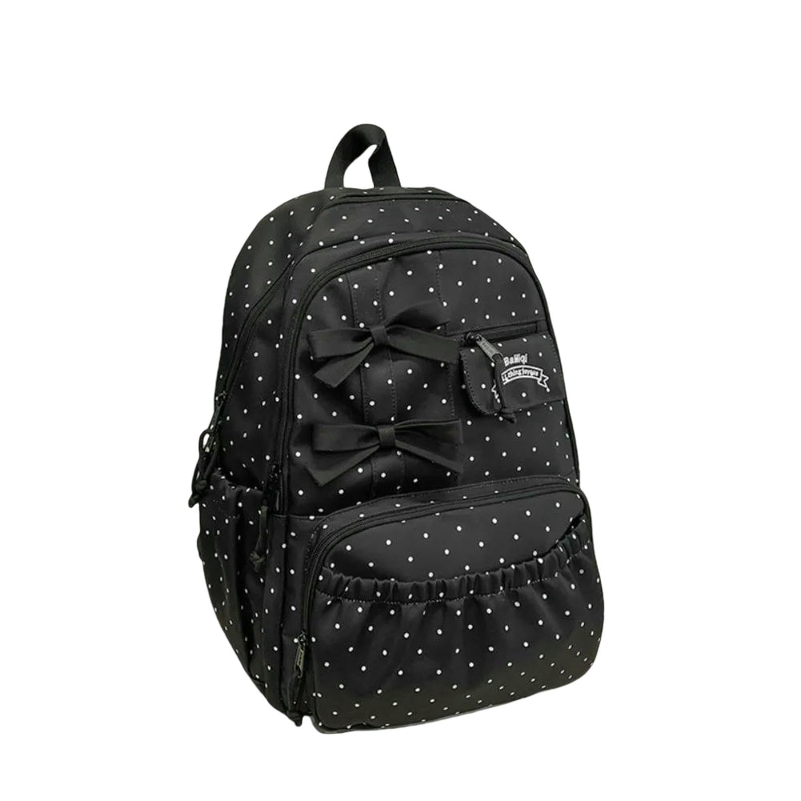 Plecak damski Polka Dot Bow Girls Nylon Anti-Theft Student Torba szkolna Duża pojemność Multi-Compartment Travel Computer Backpack Coffee