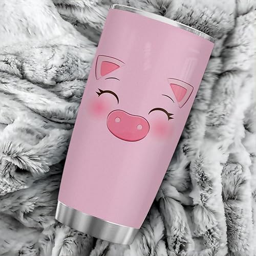 Miniatura 7 de winorax Vaso de cerdo con tapa para cara de cerdo, tazas de viaje de 20 onzas, regalos divertidos para amantes de los cerdos, mujeres, niñas,