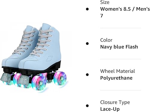 Miniatura 10 de XUDREZ Patines de ruedas para mujeres y hombres, patines brillantes de doble fila de cuatro ruedas, patines con bolsa para zapatos