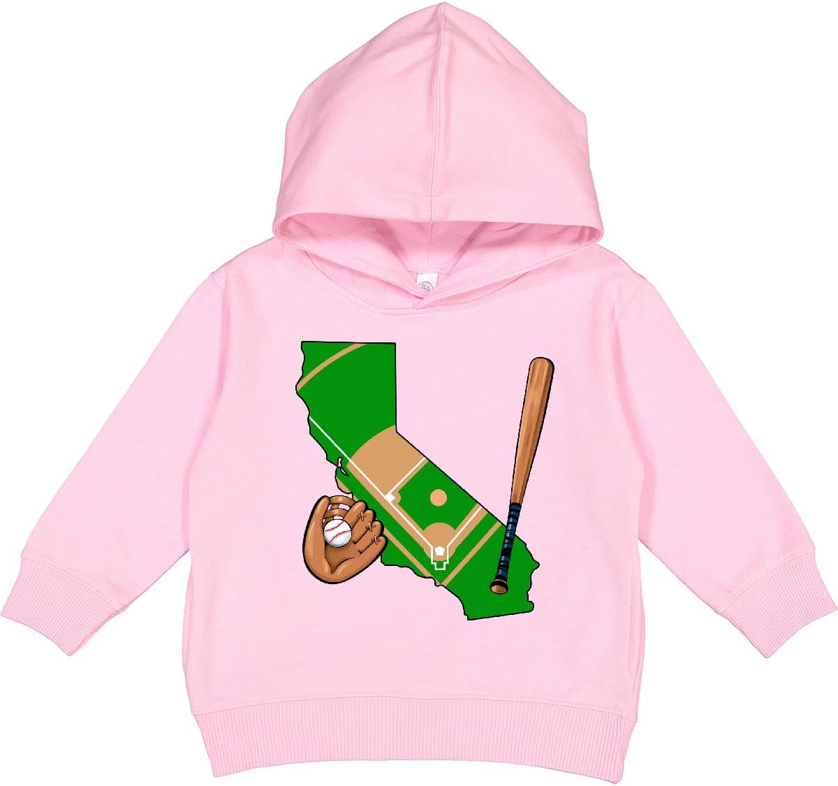 inktastic California Baseball Diamond with Bat and Glove Toddler Hoodie