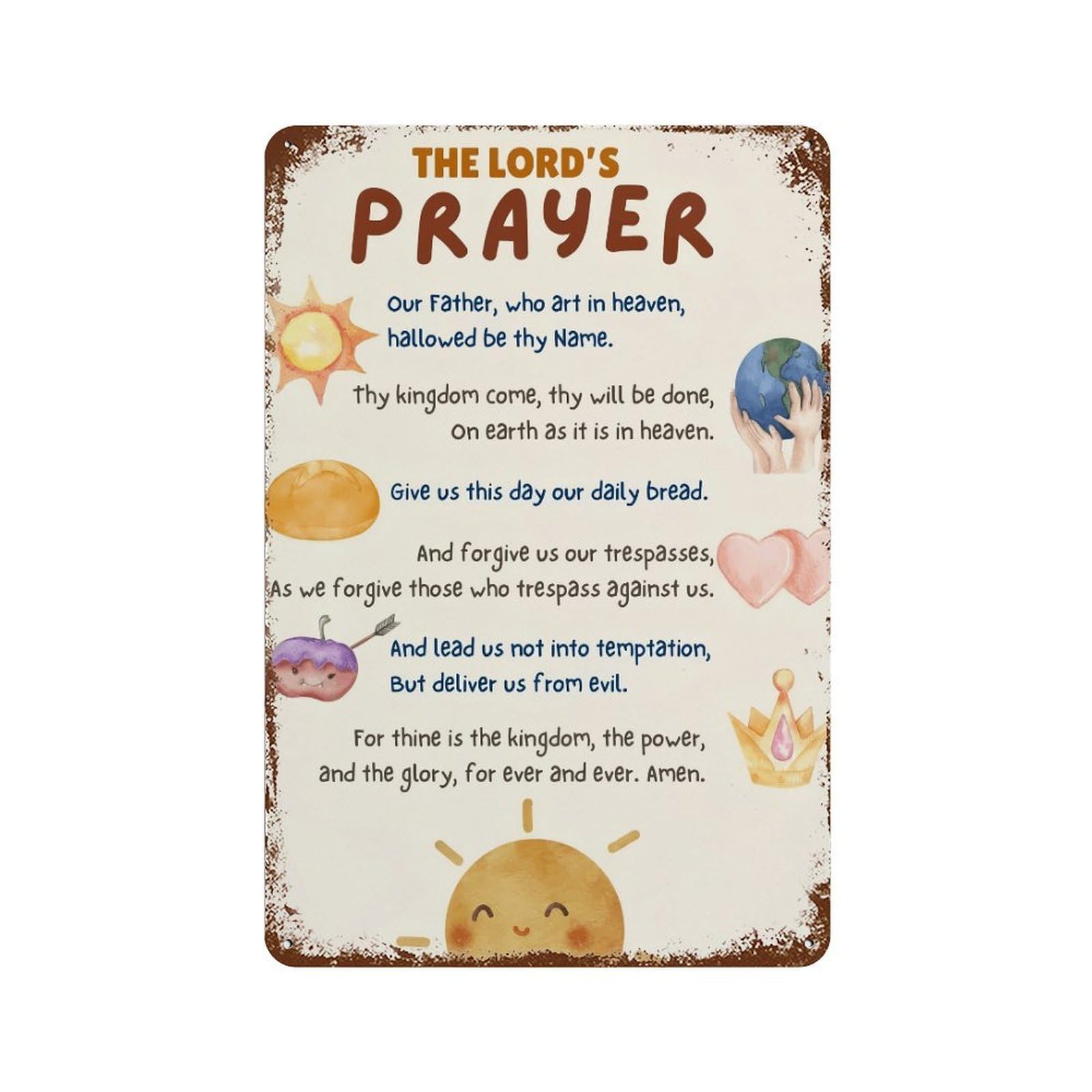 xiaoxiaoshen The Lords Prayer Quote Scripture Wall Decor Art Metal Tin Poster Modern Home Decor Art Home Bar Shop Decorations Vintage Sign 30x20cm