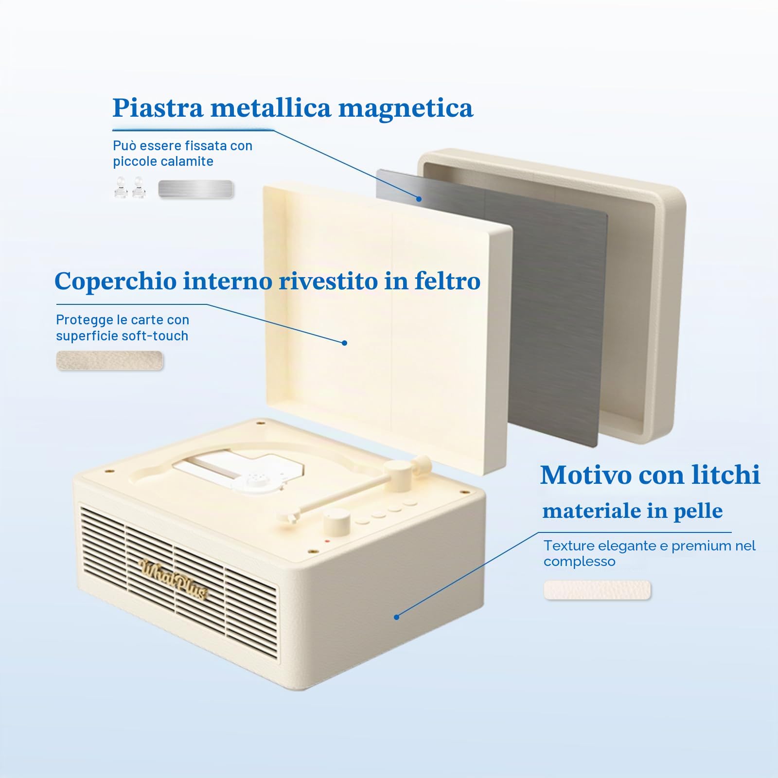 Lettore CD C300PRO con altoparlante Bluetooth, suono ad alta fedeltà, controllato da app, display magnetico per foto e pin, lettore musicale da tavolo retrò, regalo per gli amanti della