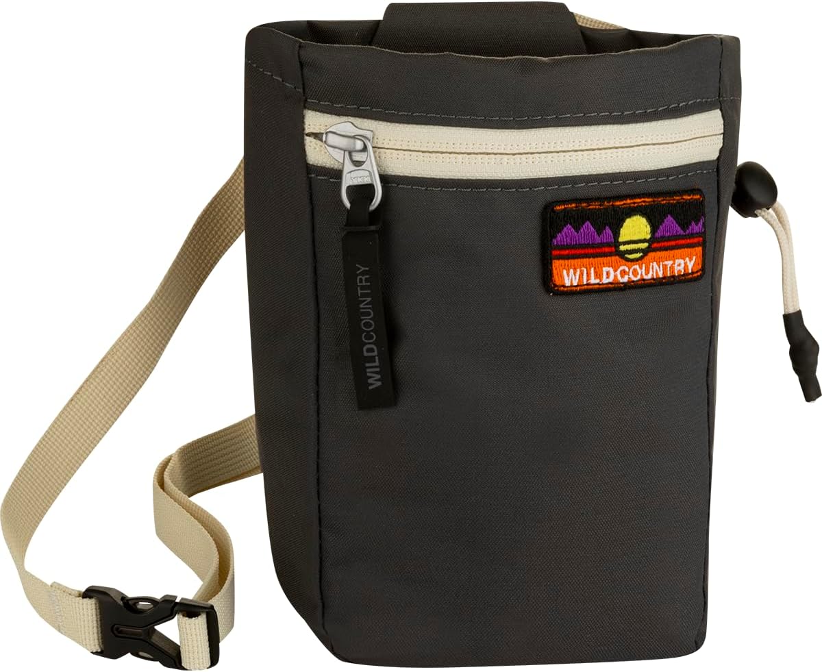 Wild Country Flow Rock Climbing Chalk Bag with Zippered Pocket for Sport, Trad, & Indoor Climbing