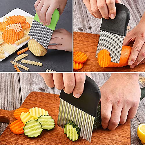 Pack of 2 Wave Cutters, Stainless Steel, Wave Cutters, Children, Potato Wave Cutter, Chips Wavy Edge for Vegetables, Potatoes, Onions, Cucumbers - Image 8