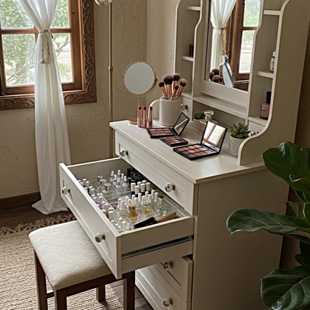 Modüler Organizer Set Takı Aksesuar Düzenleyici Çekmece İçi Makyaj Organizer Kristal (12'li)