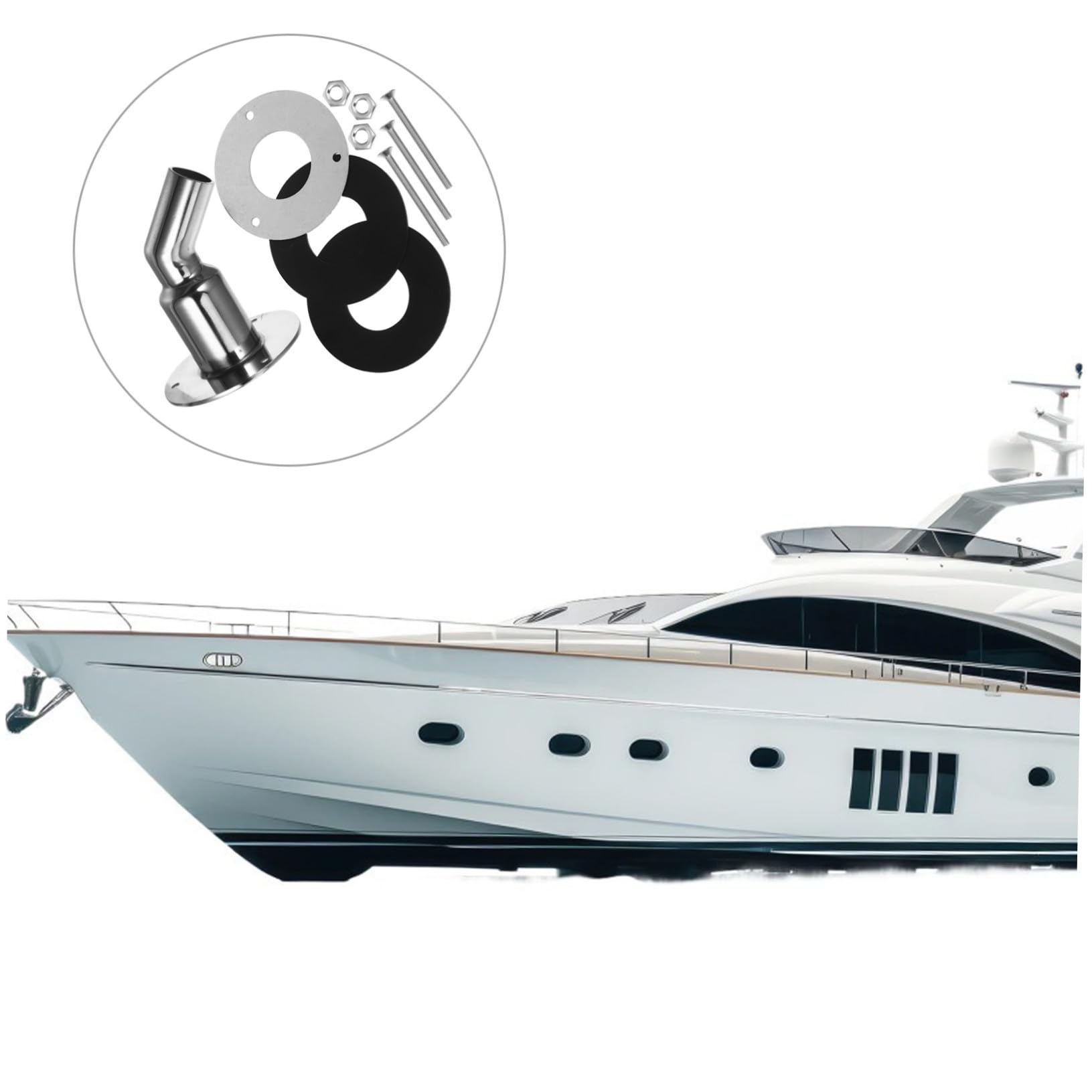ABOOFAN Connecteur D'échappement pour Chauffage Naval en Acier Inoxydable Étanchéité et Prévention des Fuites pour Environnements Marins