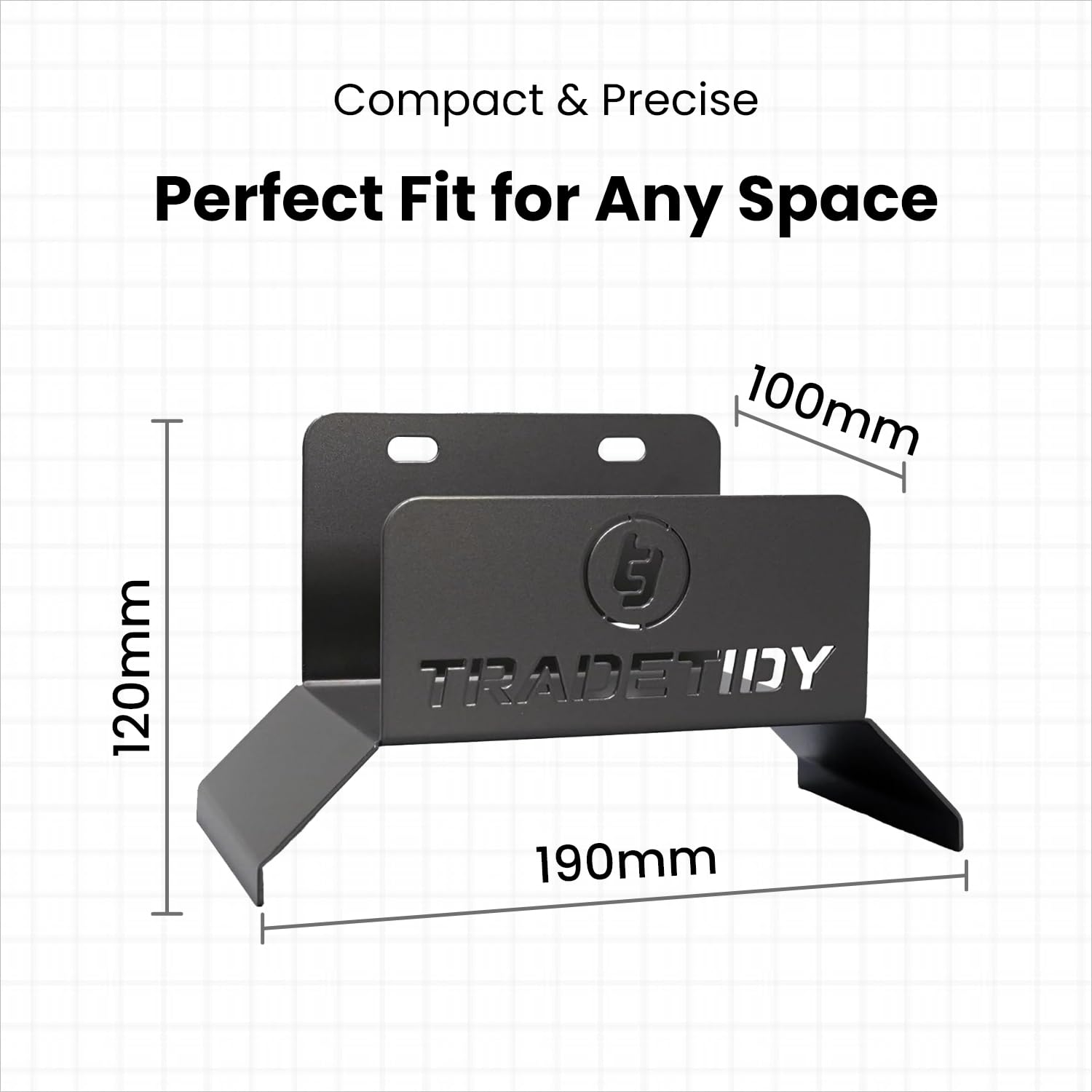 Tradetidy Supporto per tubo, organizer essenziale per aspirapolvere, tubi dell'aria, cavi elettrici e altro ancora, finitura resistente, struttura robusta in acciaio, apertura larga 9,9 cm, nero
