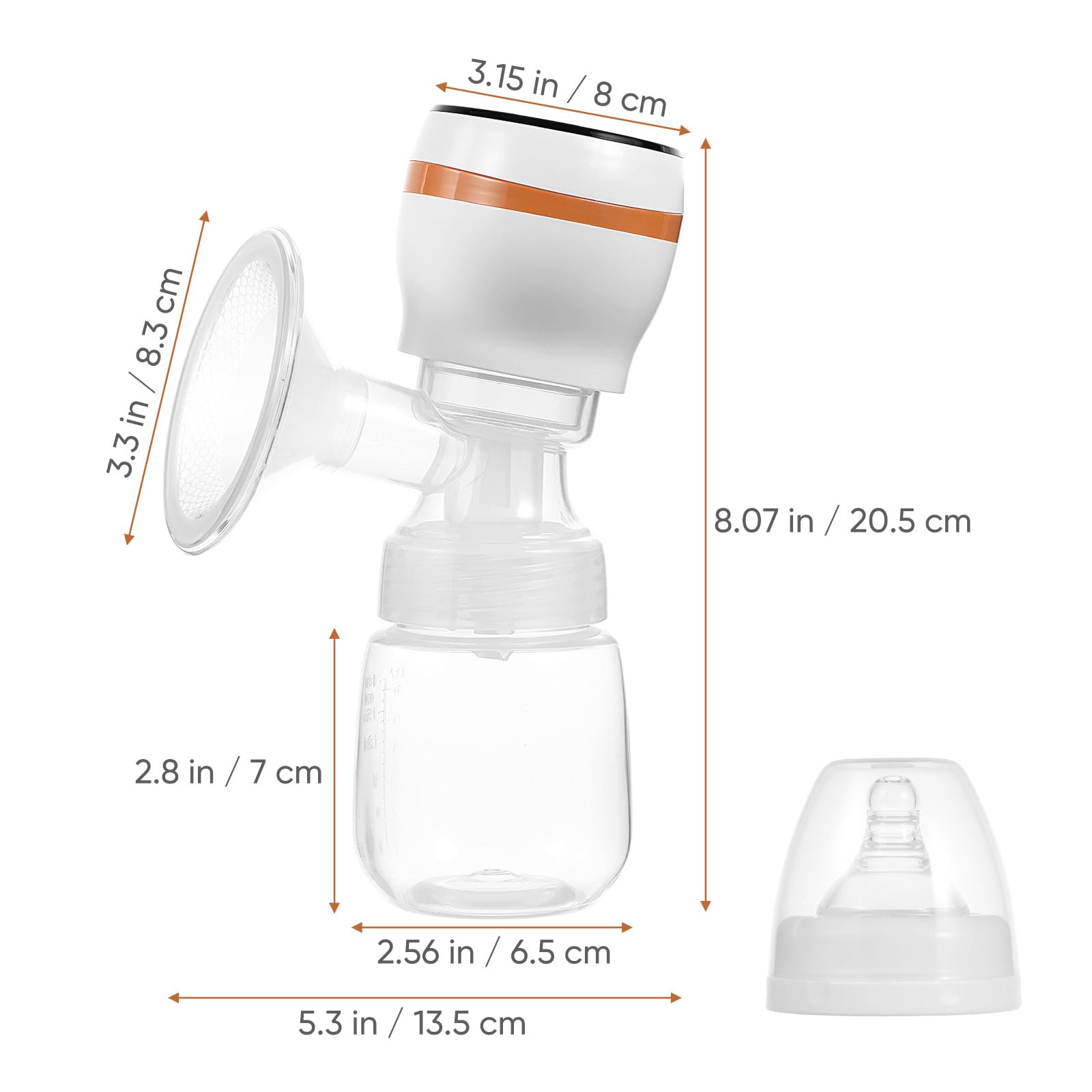 Hohopeti Extractor de Leche Eléctrico Inalámbrico Portátil Pantalla Lcd, Cojín de Silicona Masajeador, Diseño Antirreflujo Seguro y Botella Pp Resistente al Calor, Adecuado para Lactancia