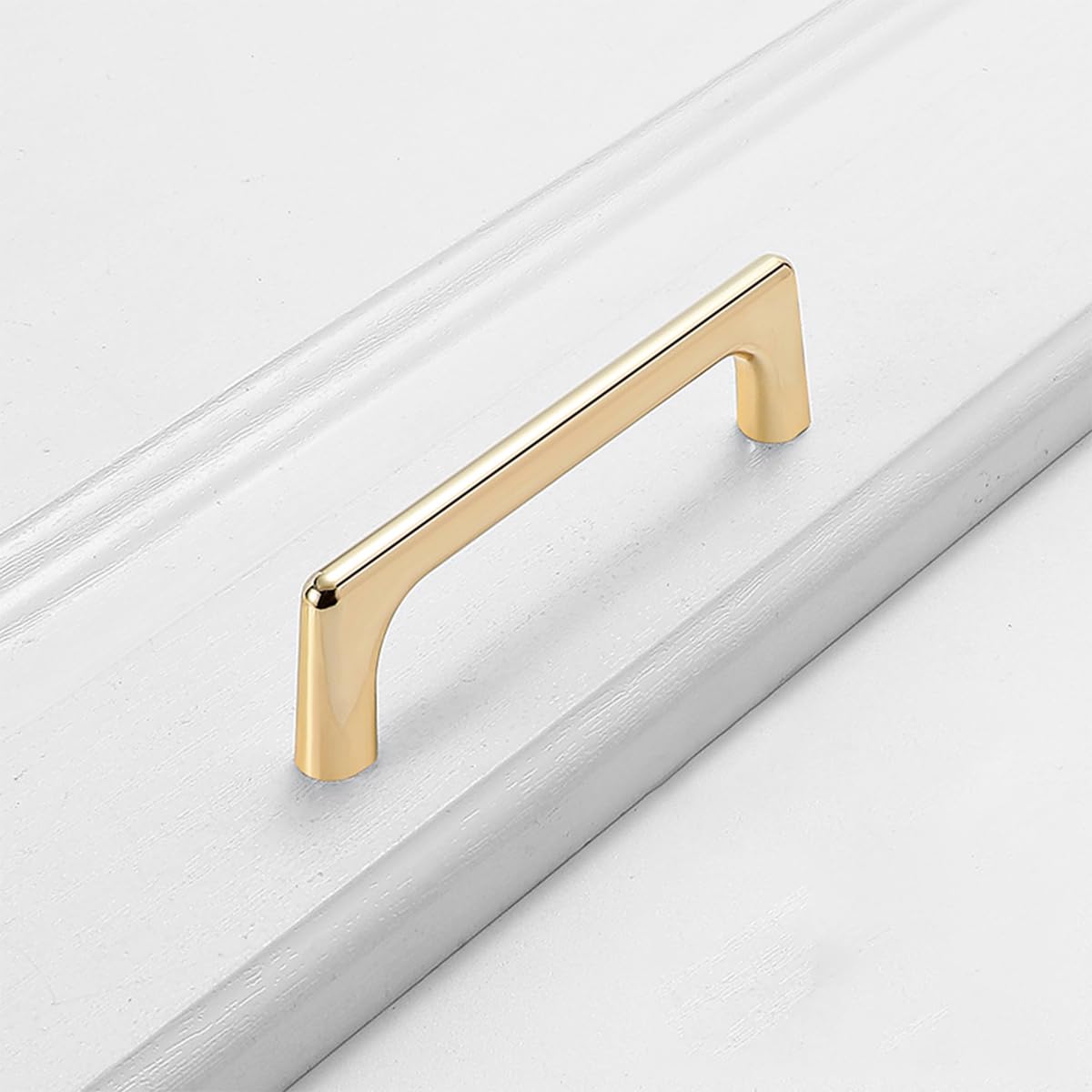 ZONADAH Set of 4 Gold Plated Narrow Cabinet Handles, Hole Spacing 96mm, Total 106mm, White Cabinet Handles - Image 4