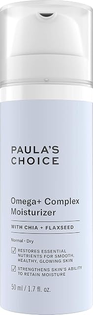 Paula's Choice OMEGA+ COMPLEX Moisturiser - Hydrating Night Cream for Dehydrated Skin - Nourishing & Soothing for Face - with Shea Butter & Ceramides - Normal to Very Dry Skin - 50 ml