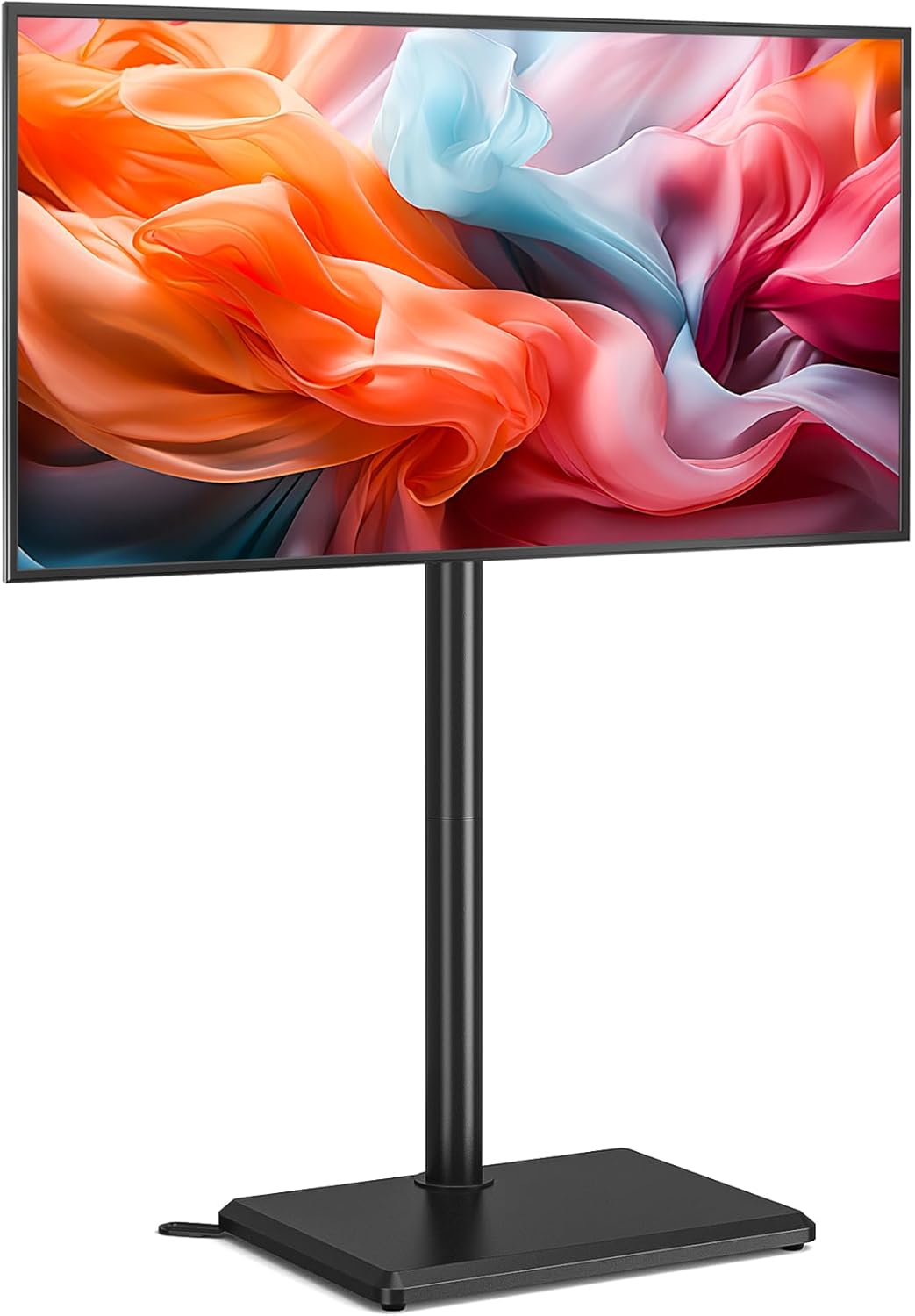 Rfiver Floor TV Stand with Wood Base for 32-60 inch Flat/Curved TVs up to 88 lbs, Swivel Height Adjustable TV Stand with Mount, Max VESA 400x400mm, Saving Space for Corner, Bedroom and Living Room