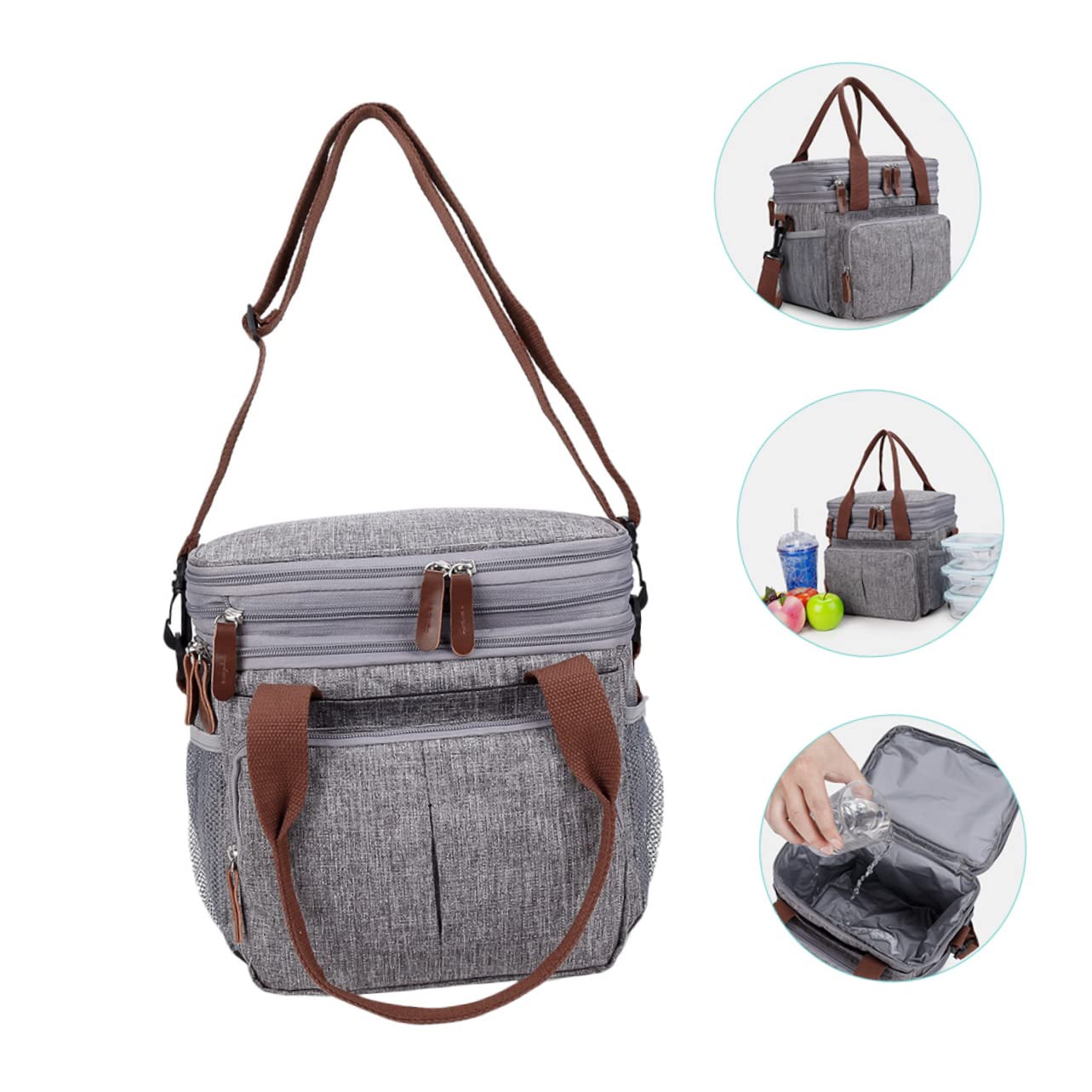 MAGICLULU Bolsa de Almuerzo Isotérmica de Gran Capacidad 15l, Nylon, Portátil, Adecuado para Picnic Conservar el Calor de Comidas y Bebidas