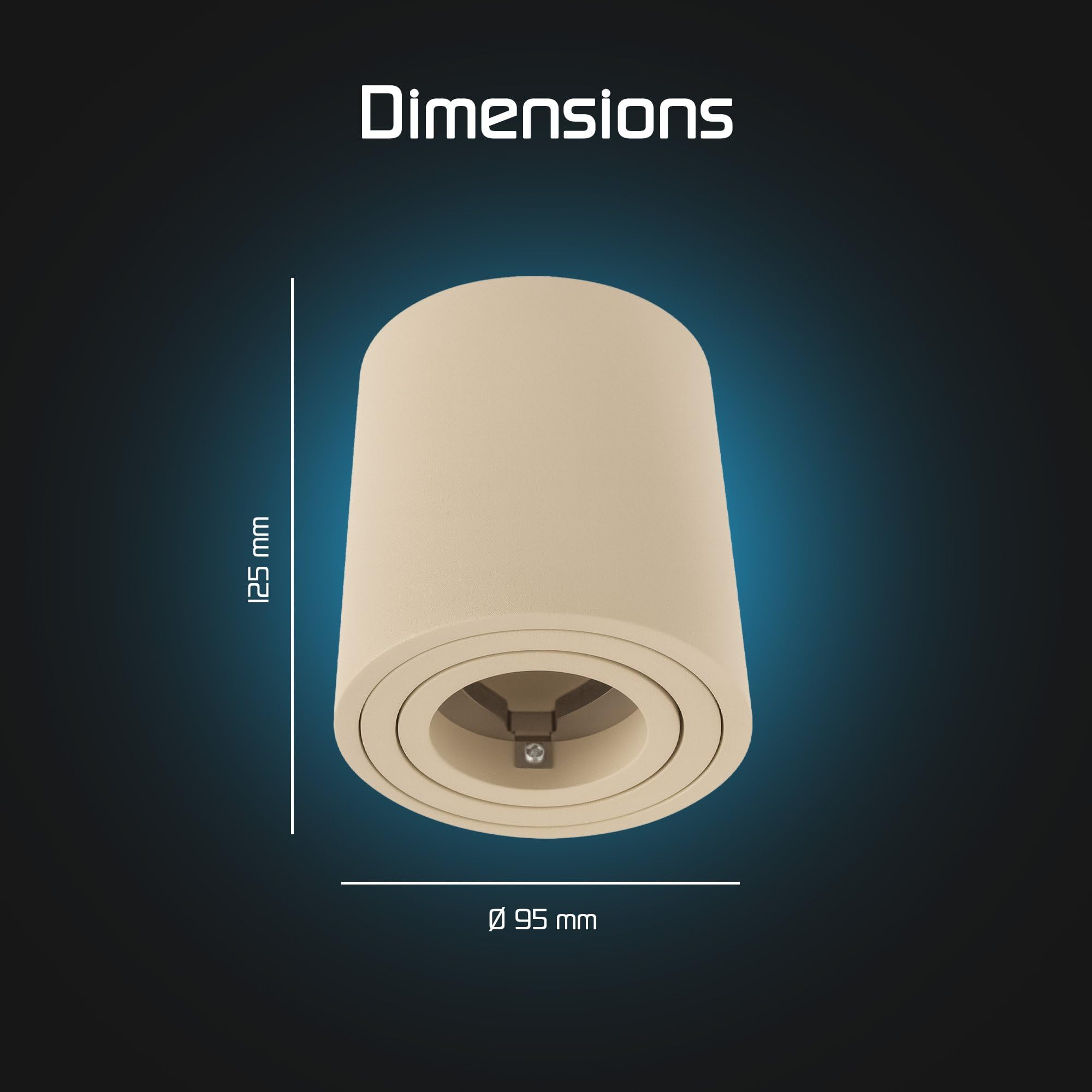 Ledvion 6er Set LED Aufbauspot Beige Rund 3W Warmweiss | mit Leuchtmittel geliefert; fuer Decke Flur Kueche und Wohnraum