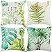ARNTY Fundas Cojines 45x45 cm, Fundas de Cojines Modernas Juego de 4 Funda de Almohada Elegantes Decorativa para Sofá Coche Cama Sillas (Verde-Terciopelo)