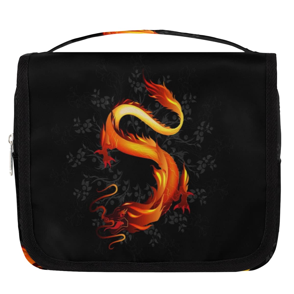 Bolsa de aseo de viaje con diseño de dragón chino, bolsa de lavado unisex para colgar artículos de tocador cosméticos, multicolor, Talla única