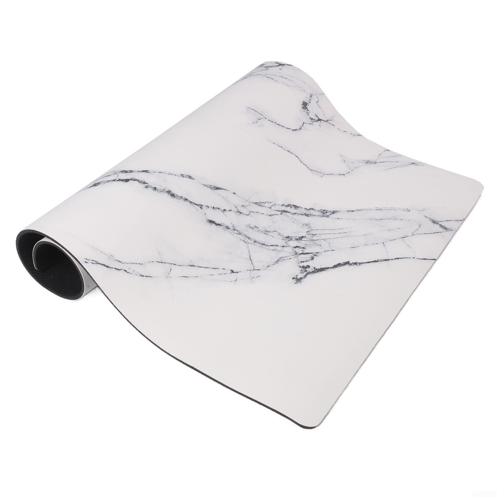 Alfombra de baño multiusos de piedra de diatomita de secado rápido antideslizante para cocinas y pasillos, 60 x 40 cm (blanco)