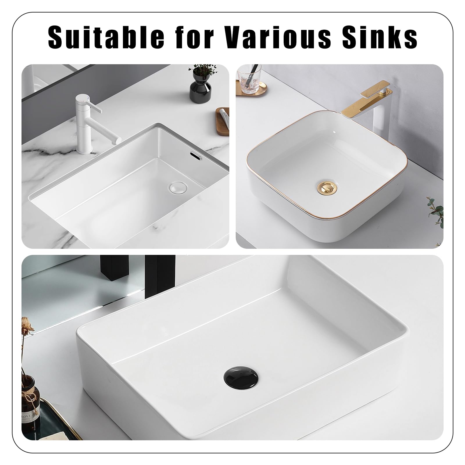 Tappo Pop-Up Universale Per Lavandino - Con Filtro E Design Floreale - Foto 7