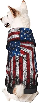 American Flag Dog Hoodie Sweatshirts Pet Pullover Streetwear Stylish Dog Coat Clothing Warm Cat Clothes Pet Apparel Outfit Sweater for Small Puppy Dog Large