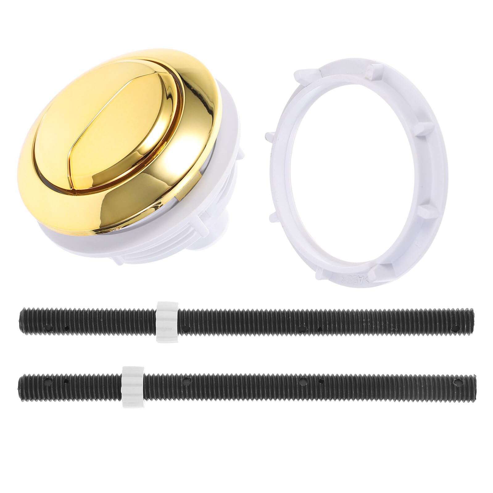 Angoily Bouton de Chasse D'eau Double pour Réservoir de Toilettes, Abs Doré, à Tige Ajustable, Compatible Wc, Kit de Remplacement, Usage Domestique et Hôtelier Couleur Aléatoire