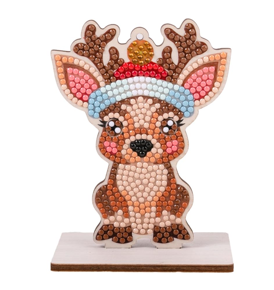 Crystal Art Reindeer Buddy Christmas Tree Decoration