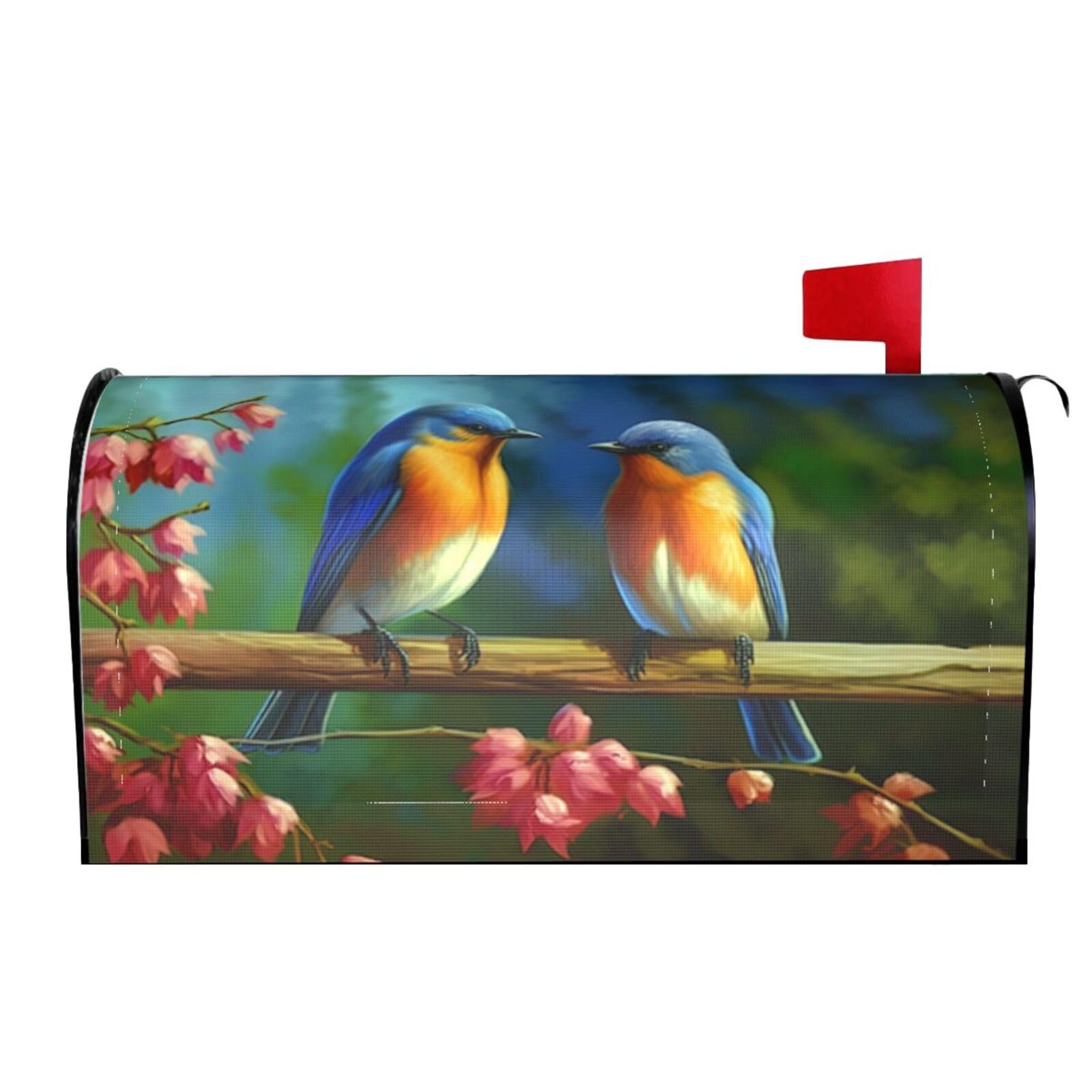 Spring Bird 01 Mailbox Covers Magnetic Wraps Post Letter Box Cover Garden Home Decor