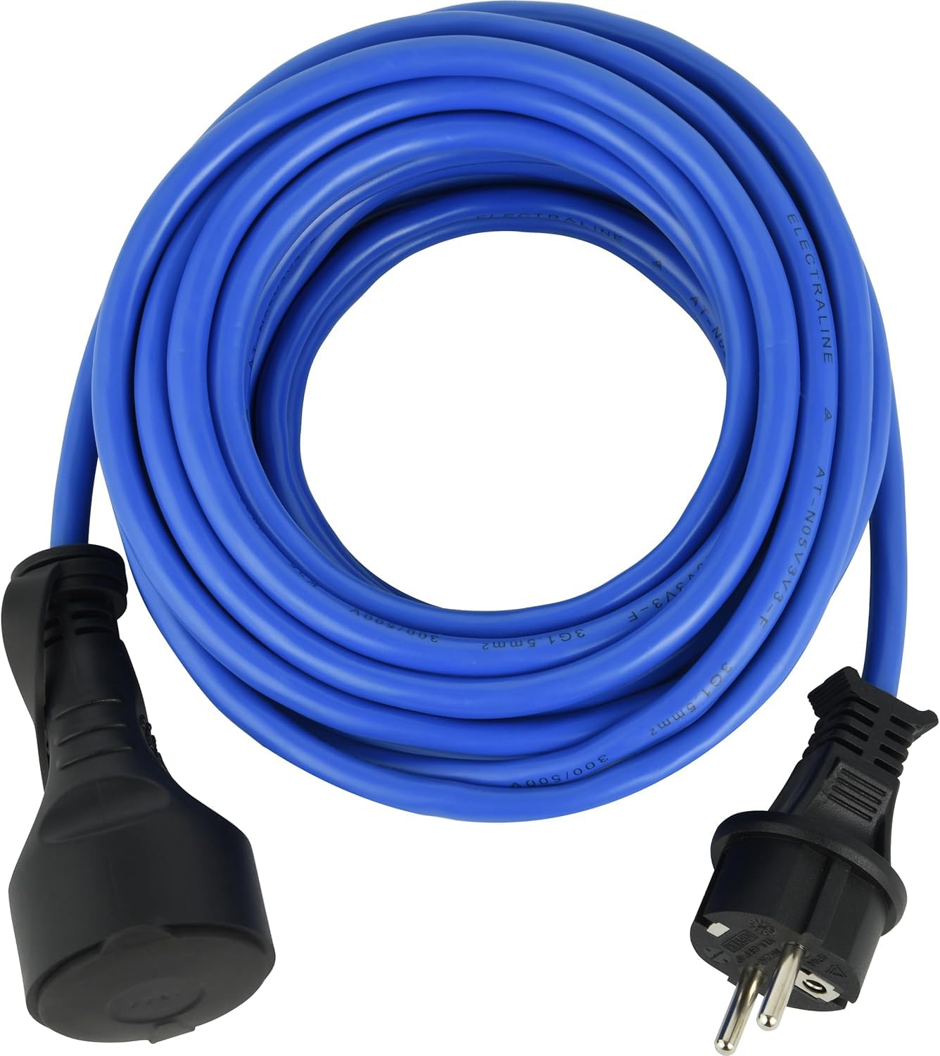 Electraline 01684 Prolunga Prolunga Elettrica 20M Outdoor Profesionnelle IP44, Cavo speciale AT-N05V3V3-F 3G1.5, utilizzabile fino a -35 °C, resistente ai raggi UV, oli e temperature ectremi
