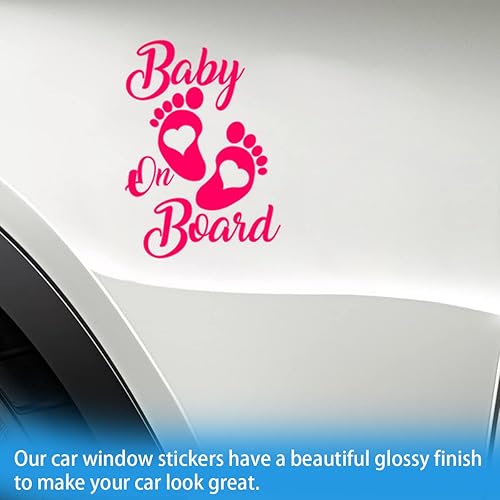 Miniatura 3 de Adhesivo de bebé a bordo, 2 calcomanías de vinilo para automóvil, decoración de parachoques de ventana de carrocería, calcomanías impermeables de