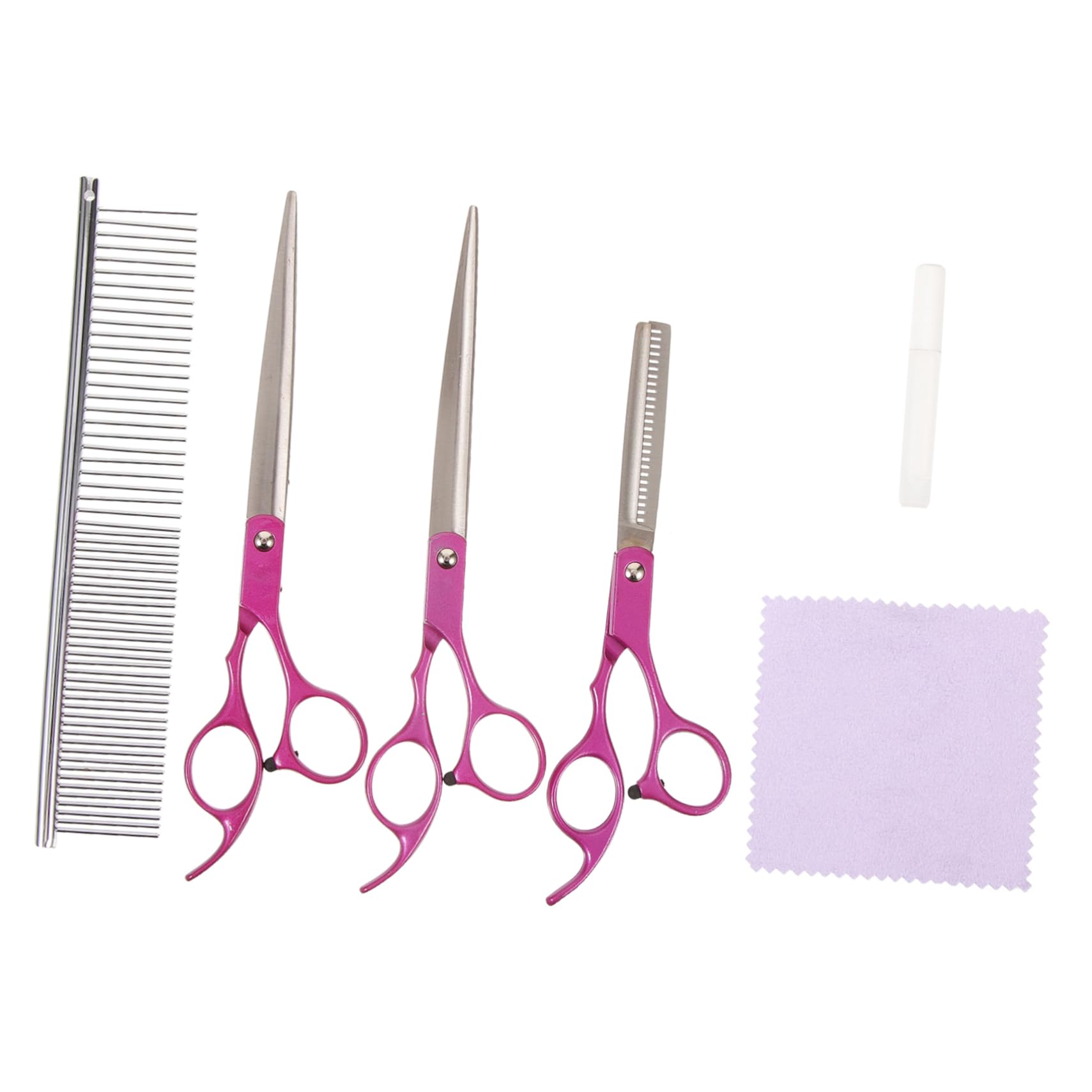 Abaodam 1 Set Pet Grooming Scissors Set Pet Grooming Tools Stainless Steel Rosy