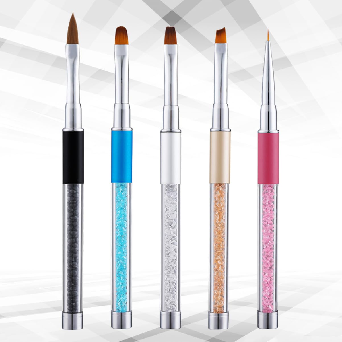 FOMIYES 3 Set Di Penna Per Nail Art Manico in Strass Pennello Per Unghie Forniture Per Principianti 5 Pezzi*3