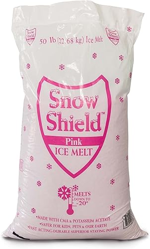 Miniatura 9 de Pink Snow Shield Ice Melt (50 libras)  Un derretimiento de hielo seguro para mascotas que es eficaz por debajo de cero grados y es seguro para