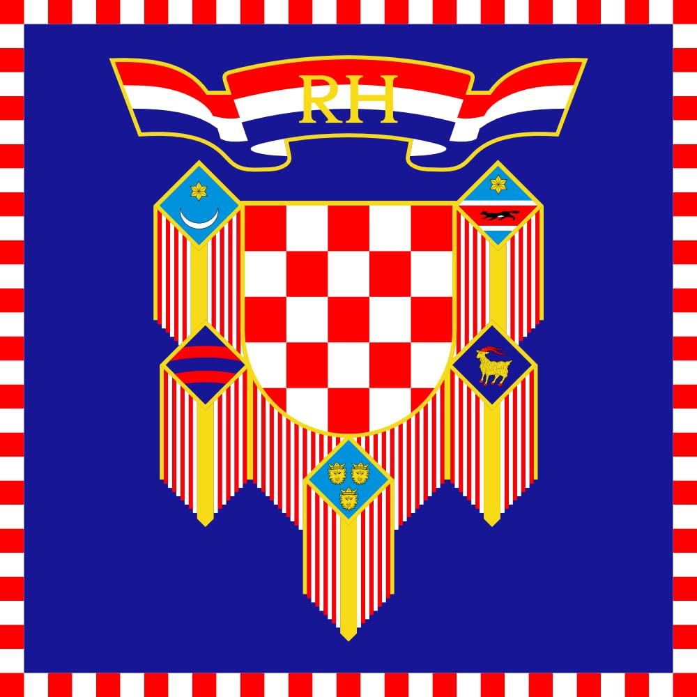 Drapeau Croatie XL pour mât : pavillon présidentiel officiel croate grand format