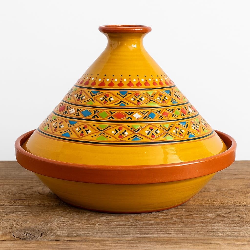 Tajine in Terracotta XL 32cm – Autentica Pentola Etnica Marocchina/Tunisina con Ebook Gratuito 0212242003