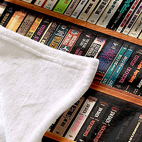 Couverture flanelle douillette contre le froid plaid bibliothèque 3D - 6