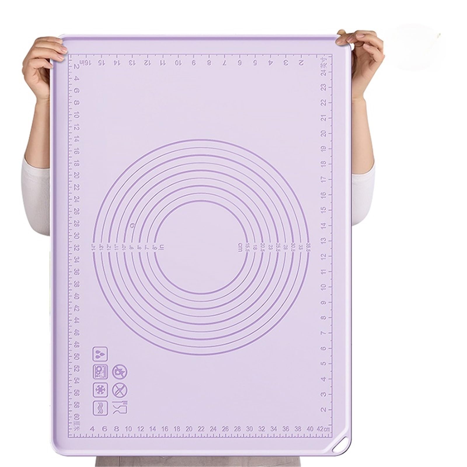 Backmatte Silikon Große Silikon-Knetmatte/Backmatte (70 x 50 cm / 60 40 cm), 5 mm dick, antihaftbeschichtet, wiederverwendbar, Küchenzubehör(70x50CM)