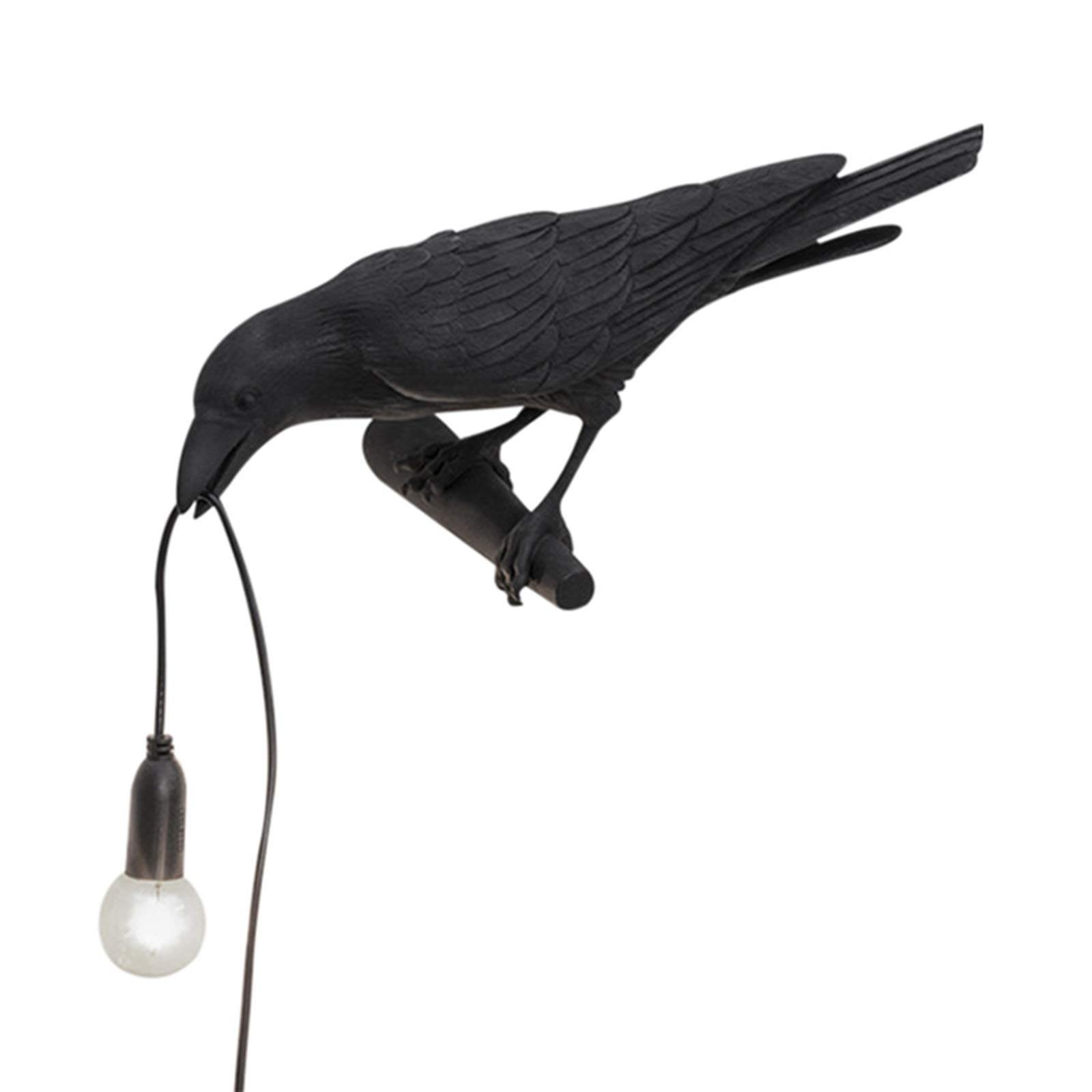 ECOSWAY Nordic Resin USB Birds Table Lamps Bedroom Resin Crow Desk Lamp Bedside Light Home Decor Desk Light Wall Sconce Lamp Fixtures