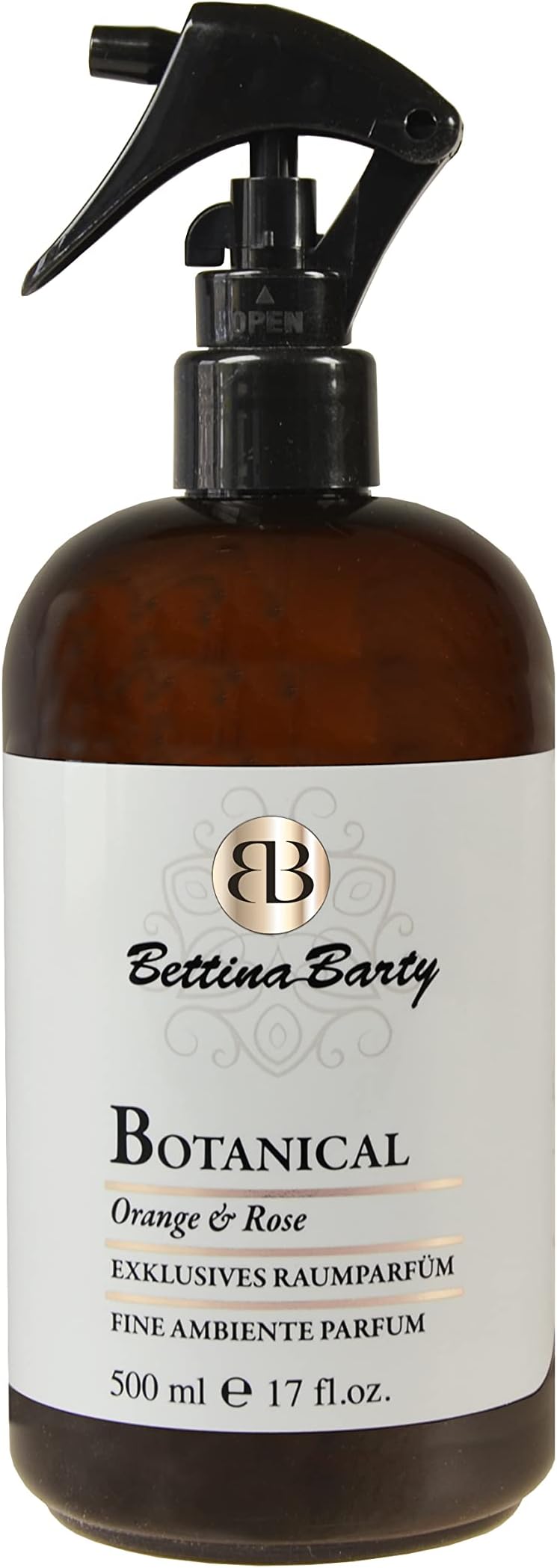 Bettina Barty Botanical Room Spray Air Freshener Made with Essential Oils of Orange & Rose 500ml