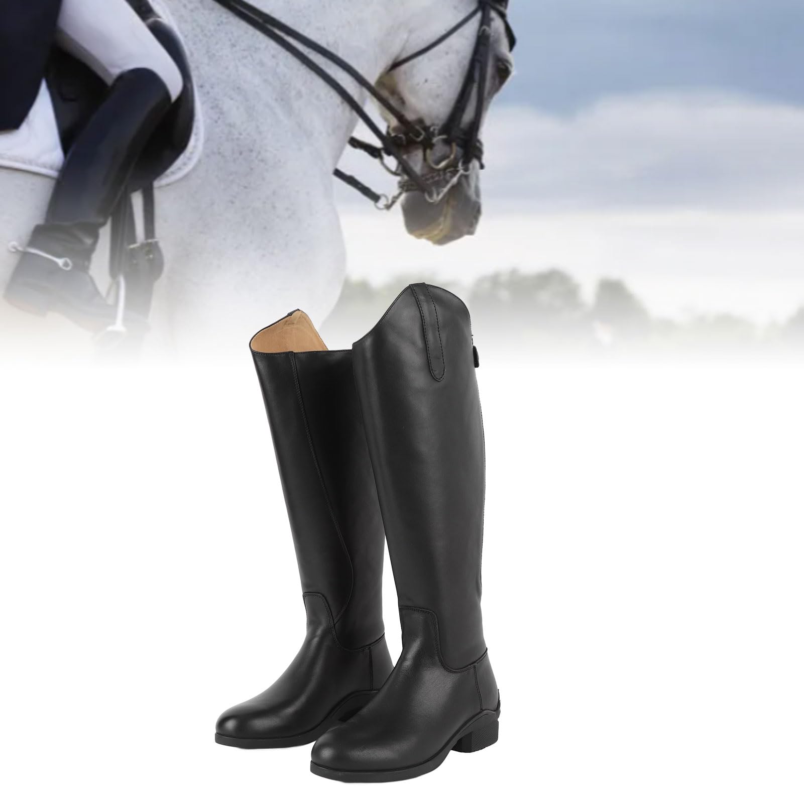 Botas de Montar Ecuestres, Botas de Montar Altas Unisex de Cuero Eva para Entrenamiento