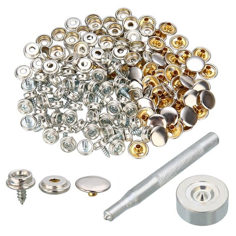 Tool Part for 152x Stainless Steel Cover Canvas Fast Snap Fastener Repair Kit for Marine Boat
