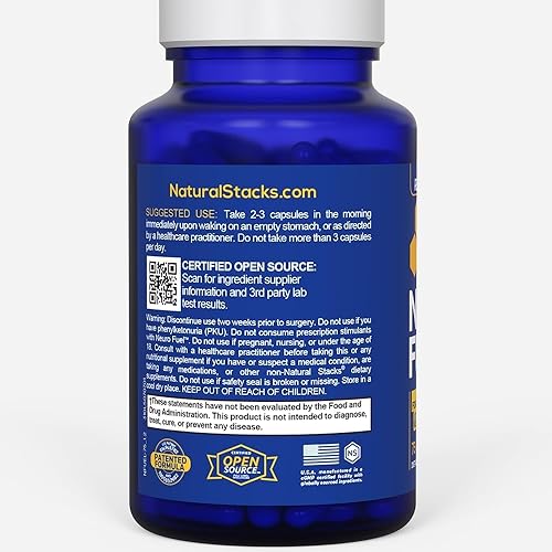 Miniatura 6 de NATURAL STACKS NeuroFuel Suplemento nootrópico de apoyo cerebral  750 mg de L-carnitina y 500 mg de L-fenilalanina  Suplemento cerebral para memoria