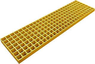 NATOTELA Rejilla de fibra de vidrio (270 x 1000 x 38 mm, MW: 30/30 mm), color amarillo