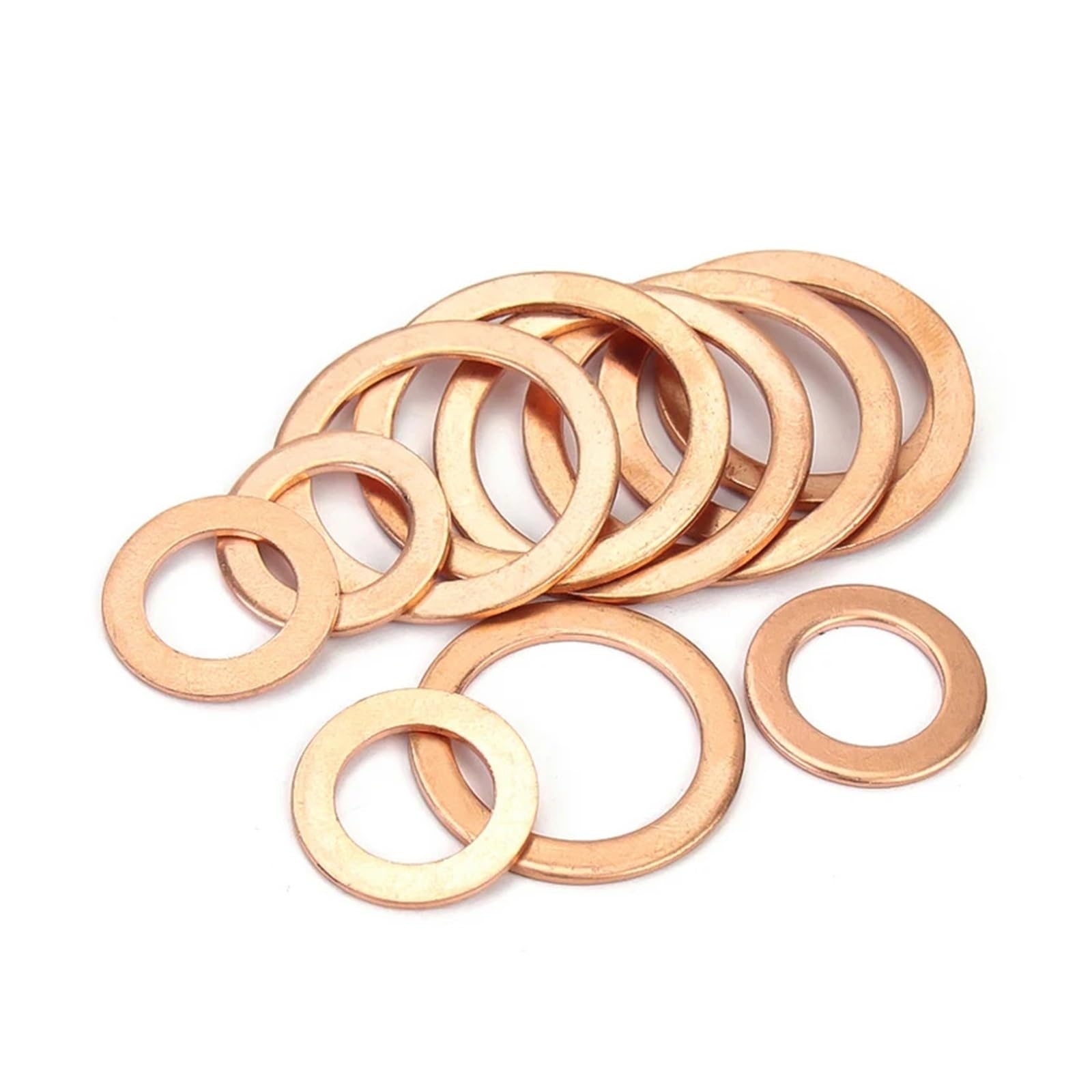 Latón arandela plana, 20/50 Uds M5 M6 M8 M10 M12 M14 M16 Arandela de cobre púrpura sólido anillo plano O junta espaciadora arandelas sellado arandela sólida sello plano(M16x22x1.5 20pcs)